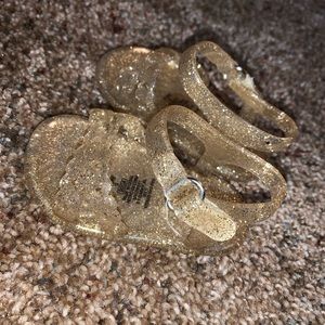 Gold Glitter Jelly Sandals